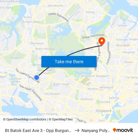 Bt Batok East Ave 3 - Opp Burgundy Hill (42311) to Nanyang Polytechnic map