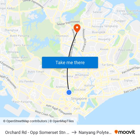 Orchard Rd - Opp Somerset Stn (09038) to Nanyang Polytechnic map