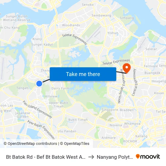 Bt Batok Rd - Bef Bt Batok West Ave 5 (44169) to Nanyang Polytechnic map