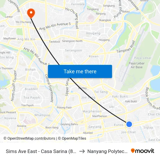 Sims Ave East - Casa Sarina (83011) to Nanyang Polytechnic map