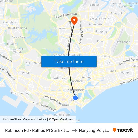 Robinson Rd - Raffles Pl Stn Exit F (03031) to Nanyang Polytechnic map
