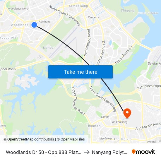 Woodlands Dr 50 - Opp 888 Plaza (46679) to Nanyang Polytechnic map