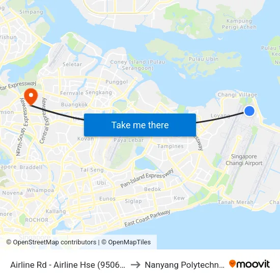 Airline Rd - Airline Hse (95061) to Nanyang Polytechnic map