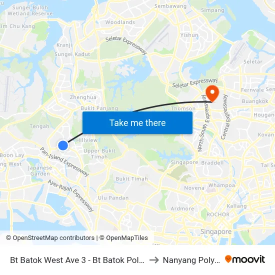 Bt Batok West Ave 3 - Bt Batok Polyclinic (43401) to Nanyang Polytechnic map