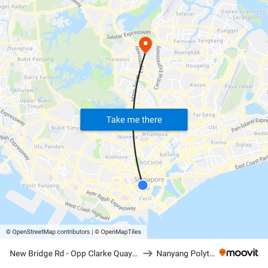 New Bridge Rd - Opp Clarke Quay Stn (04239) to Nanyang Polytechnic map