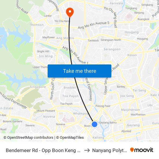 Bendemeer Rd - Opp Boon Keng Stn (60119) to Nanyang Polytechnic map