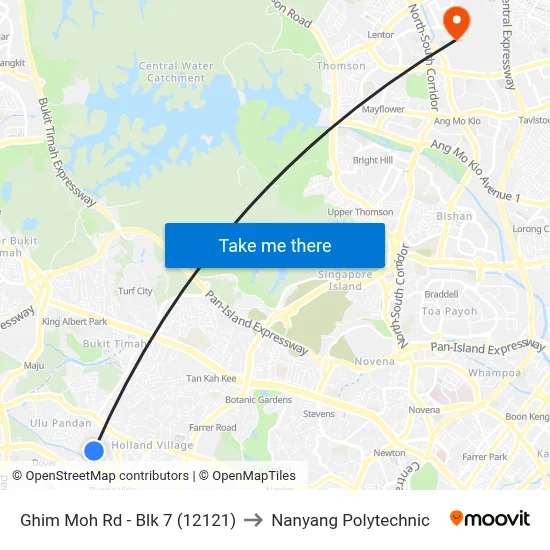 Ghim Moh Rd - Blk 7 (12121) to Nanyang Polytechnic map