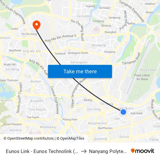 Eunos Link - Eunos Technolink (71081) to Nanyang Polytechnic map