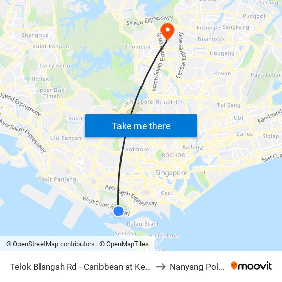 Telok Blangah Rd - Caribbean at Keppel Bay (14131) to Nanyang Polytechnic map