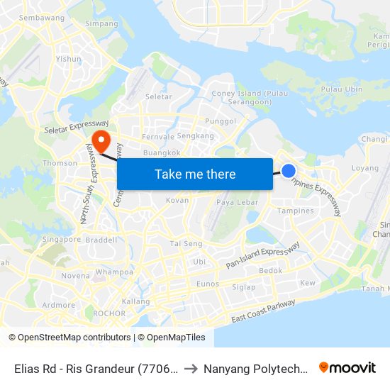 Elias Rd - Ris Grandeur (77061) to Nanyang Polytechnic map