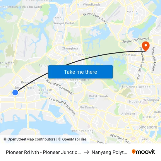 Pioneer Rd Nth - Pioneer Junction (22189) to Nanyang Polytechnic map