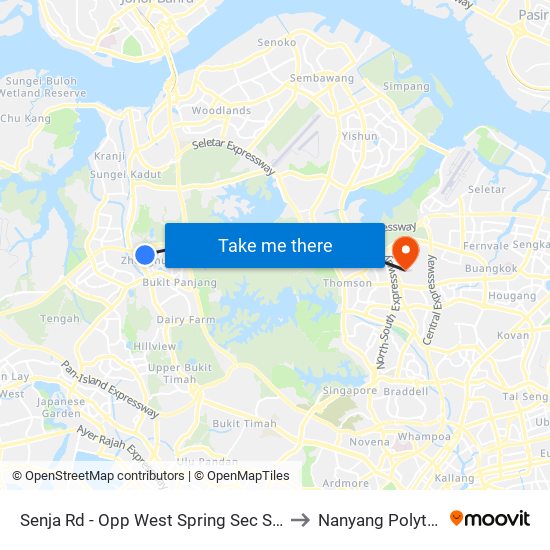 Senja Rd - Opp West Spring Sec Sch (44819) to Nanyang Polytechnic map