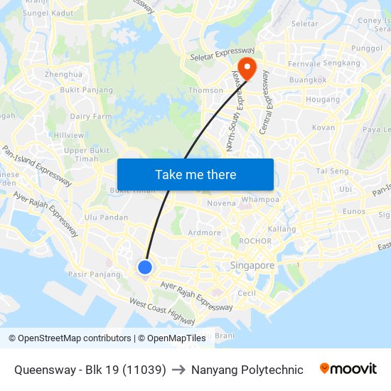 Queensway - Blk 19 (11039) to Nanyang Polytechnic map