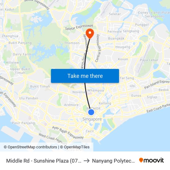 Middle Rd - Sunshine Plaza (07571) to Nanyang Polytechnic map