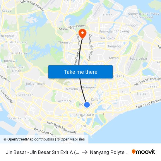 Jln Besar - Jln Besar Stn Exit A (07529) to Nanyang Polytechnic map