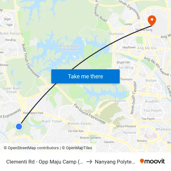 Clementi Rd - Opp Maju Camp (12089) to Nanyang Polytechnic map