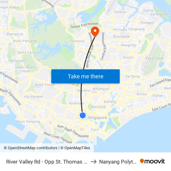 River Valley Rd - Opp St. Thomas Wk (13089) to Nanyang Polytechnic map