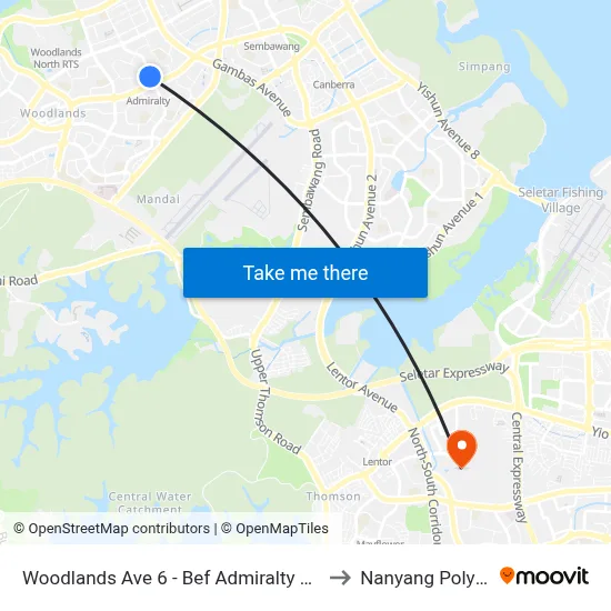 Woodlands Ave 6 - Bef Admiralty Pr Sch (46781) to Nanyang Polytechnic map