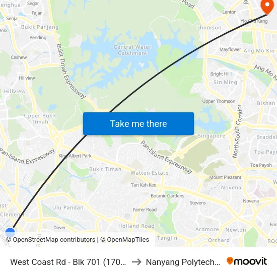 West Coast Rd - Blk 701 (17061) to Nanyang Polytechnic map
