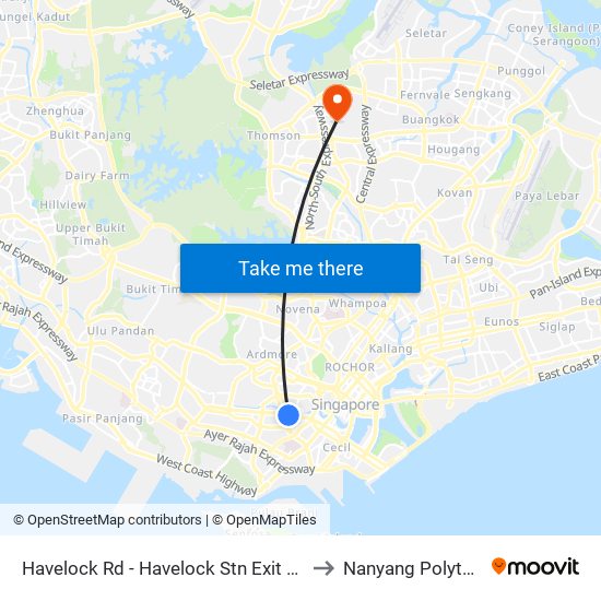 Havelock Rd - Havelock Stn Exit 4 (06149) to Nanyang Polytechnic map
