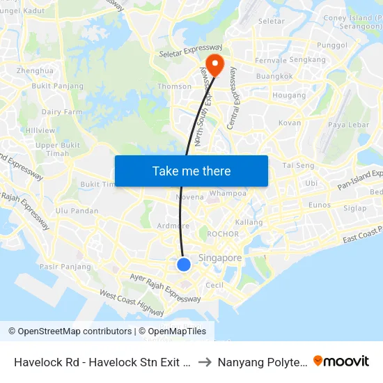 Havelock Rd - Havelock Stn Exit 4 (06149) to Nanyang Polytechnic map