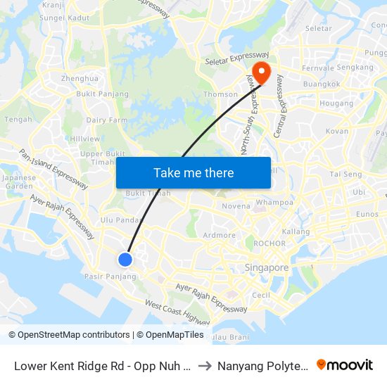 Lower Kent Ridge Rd - Opp Nuh (18239) to Nanyang Polytechnic map