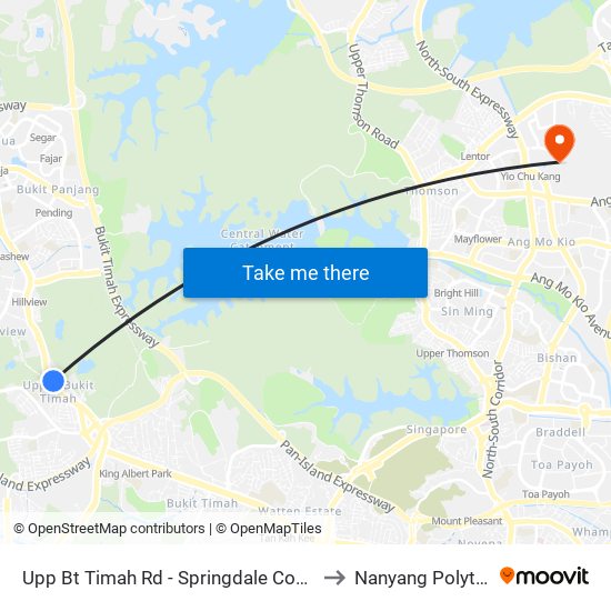 Upp Bt Timah Rd - Springdale Condo (43019) to Nanyang Polytechnic map