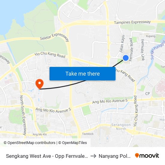 Sengkang West Ave - Opp Fernvale Pr Sch (67491) to Nanyang Polytechnic map