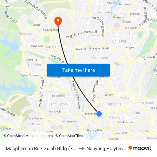 Macpherson Rd - Gulab Bldg (70109) to Nanyang Polytechnic map