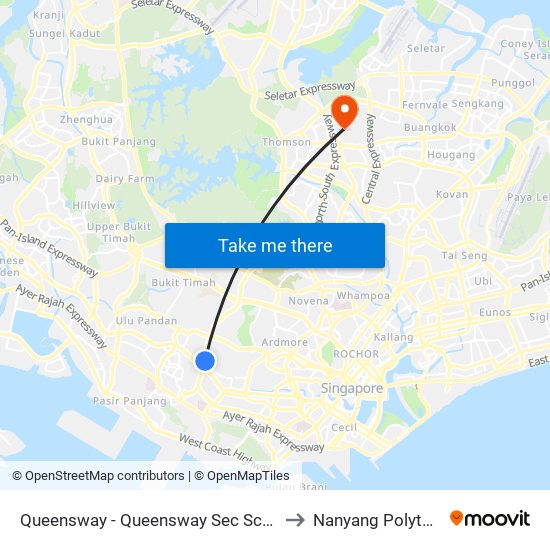 Queensway - Queensway Sec Sch (11069) to Nanyang Polytechnic map