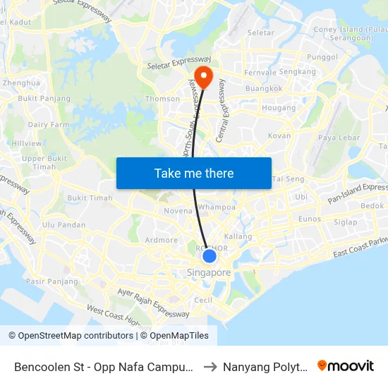 Bencoolen St - Opp Nafa Campus 3 (07518) to Nanyang Polytechnic map