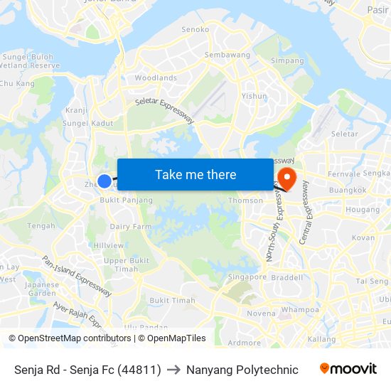 Senja Rd - Senja Fc (44811) to Nanyang Polytechnic map