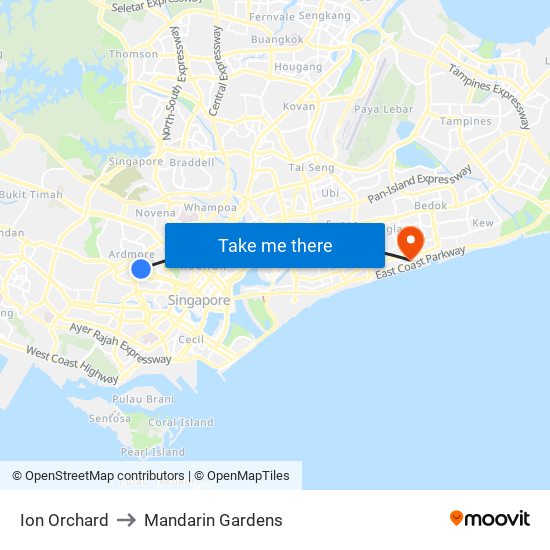 Ion Orchard to Mandarin Gardens map