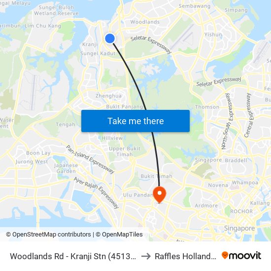 Woodlands Rd - Kranji Stn (45139) to Raffles Holland V map