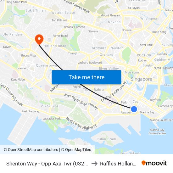 Shenton Way - Opp Axa Twr (03217) to Raffles Holland V map