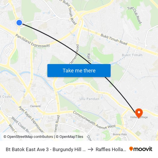 Bt Batok East Ave 3 - Burgundy Hill (42319) to Raffles Holland V map