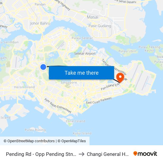 Pending Rd - Opp Pending Stn (44221) to Changi General Hospital map