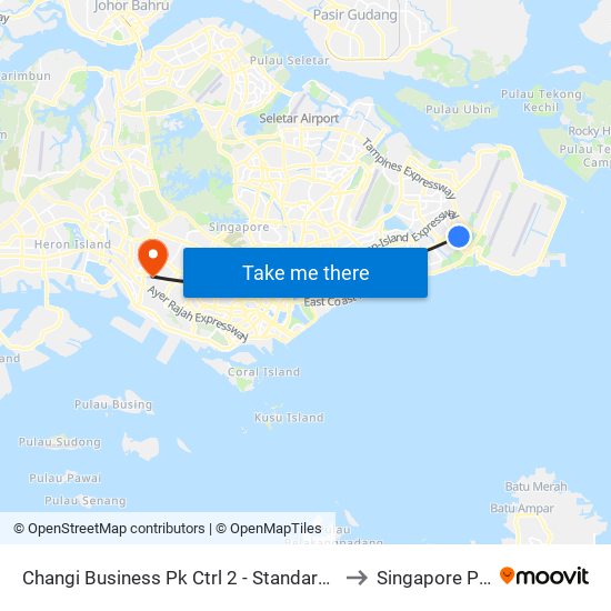 Changi Business Pk Ctrl 2 - Standard Chartered Bank (96371) to Singapore Polytechnic map