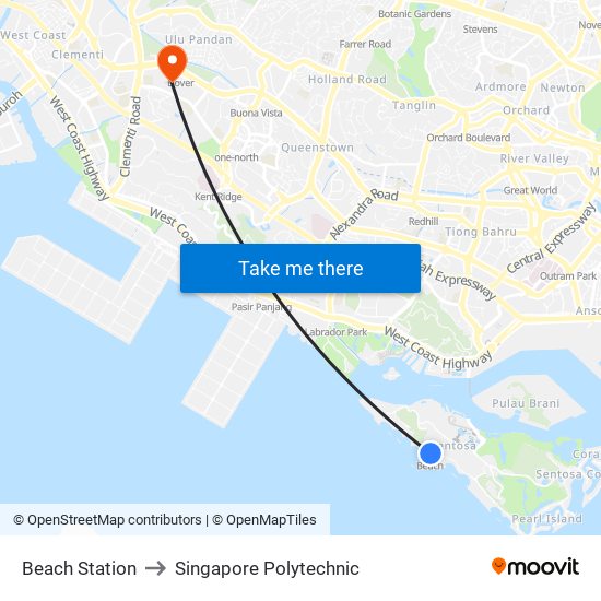 Beach Station to Singapore Polytechnic map