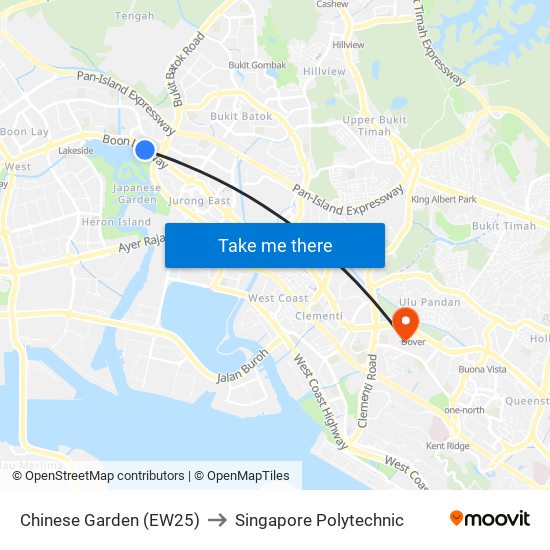 Chinese Garden (EW25) to Singapore Polytechnic map