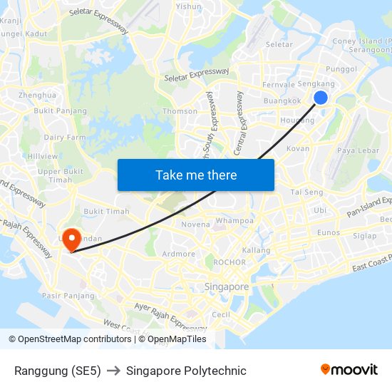 Ranggung (SE5) to Singapore Polytechnic map