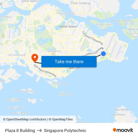 Plaza 8 Building to Singapore Polytechnic map