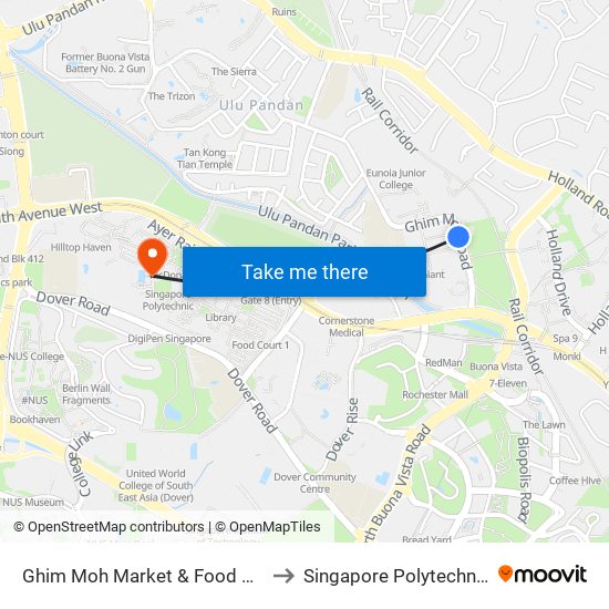 Ghim Moh Market & Food Ctr to Singapore Polytechnic map