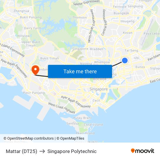 Mattar (DT25) to Singapore Polytechnic map