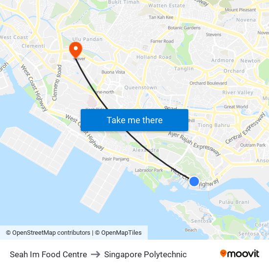 Seah Im Food Centre to Singapore Polytechnic map