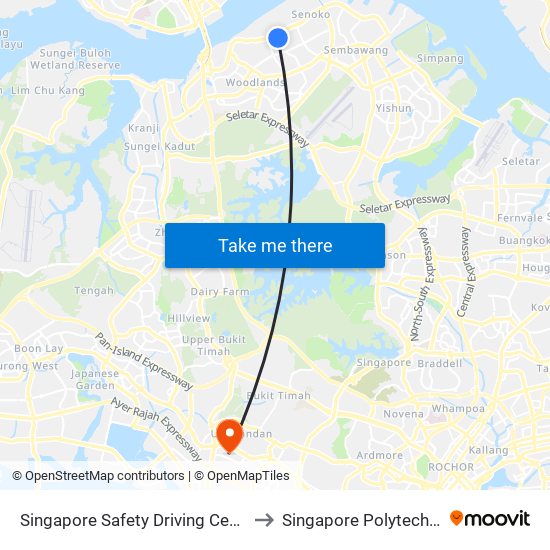 Singapore Safety Driving Centre to Singapore Polytechnic map