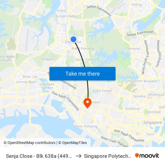 Senja Close - Blk 638a (44951) to Singapore Polytechnic map