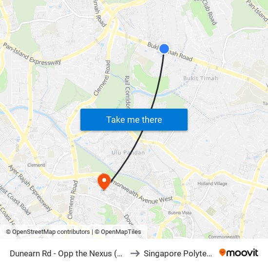 Dunearn Rd - Opp the Nexus (42039) to Singapore Polytechnic map
