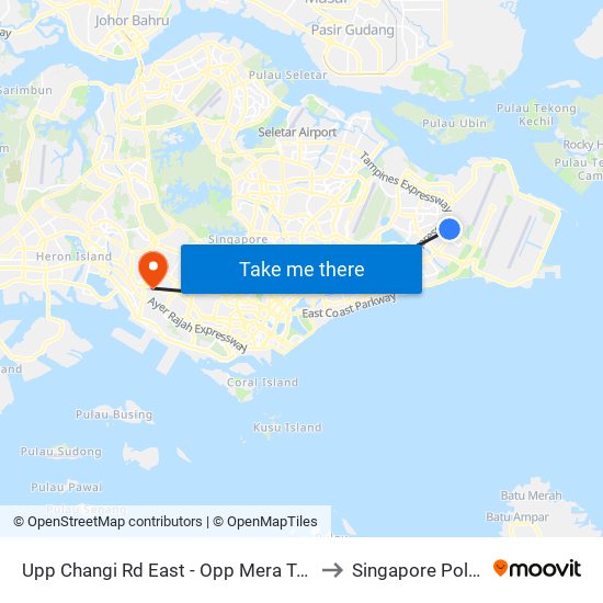 Upp Changi Rd East - Opp Mera Terr P/G (96061) to Singapore Polytechnic map