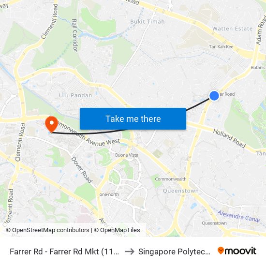 Farrer Rd - Farrer Rd Mkt (11101) to Singapore Polytechnic map